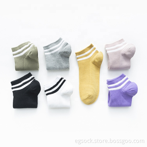 High quality eco-friendly thin stripe ankle boat socks